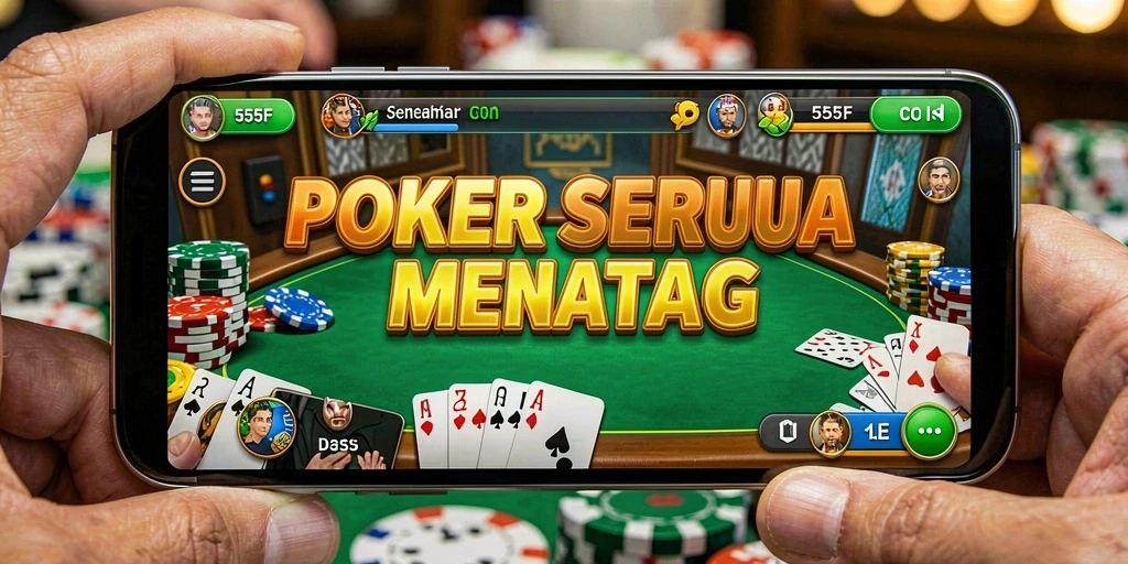 Screenshot gameplay poker yang mendebarkan di 555F.