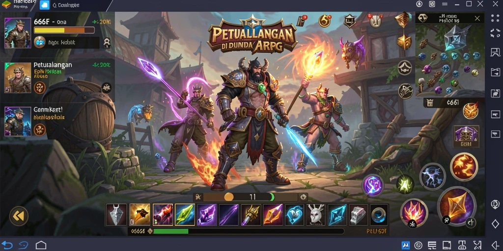 Screenshot menampilkan aksi seru dalam game ARPG 666F.