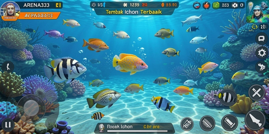 Tampilan gameplay Tembak Ikan yang seru dan menantang.