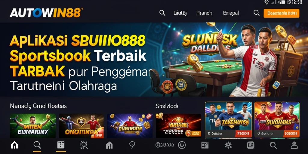 Tampilan gameplay AUTOWIN88 yang menampilkan berbagai pilihan taruhan olahraga.