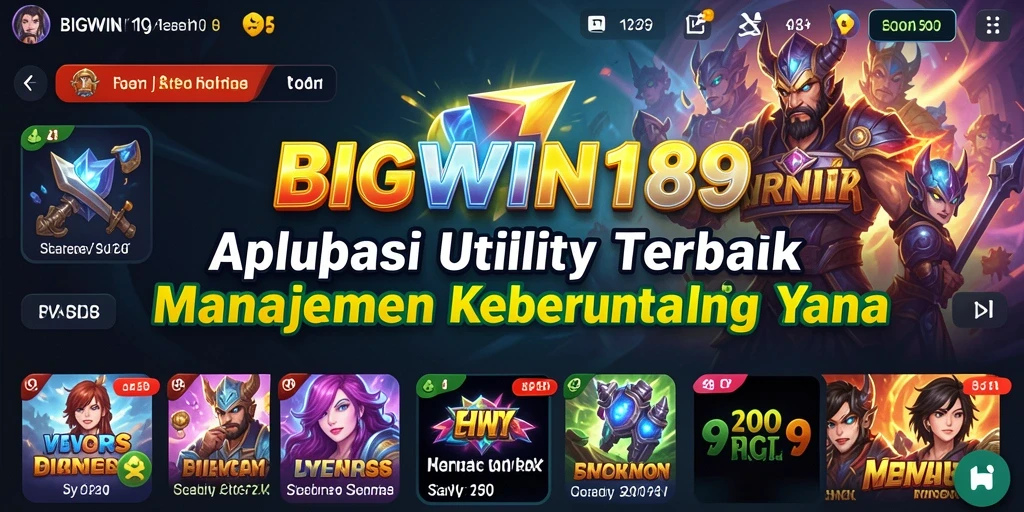 Tampilan utama BIGWIN189 dengan alat Utility yang canggih