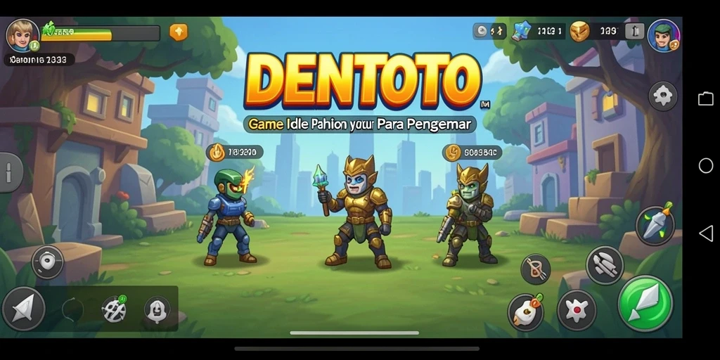 Screenshot gameplay DENTOTO yang menampilkan aksi Idle yang menarik.
