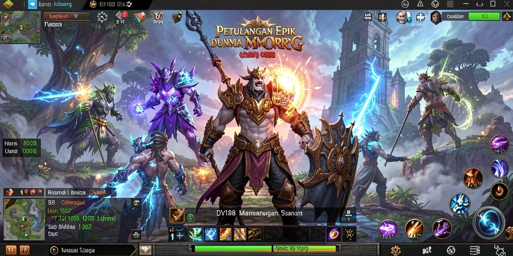 Screenshoot gameplay DV188 menampilkan pertarungan epik antara pemain.