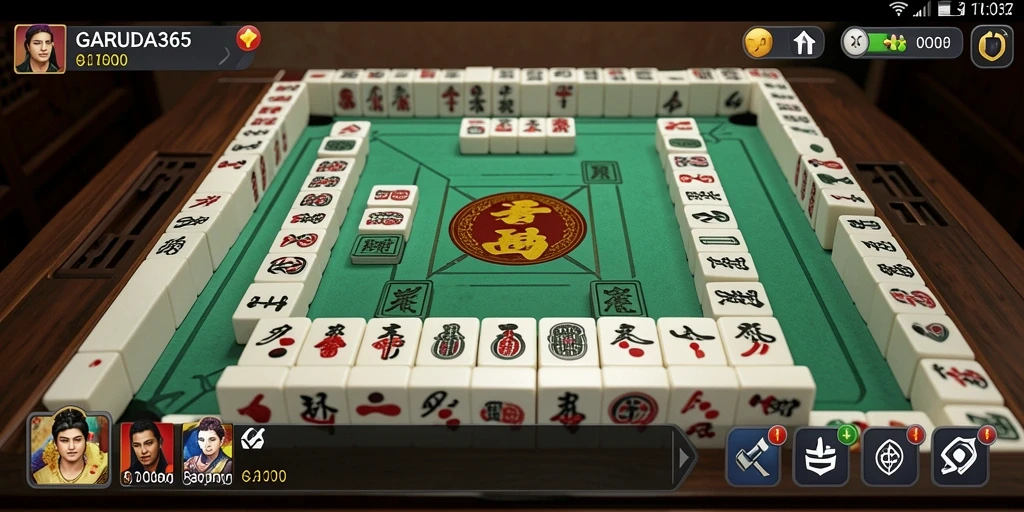 Screenshot gameplay GARUDA365 menampilkan aksi seru permainan Mahjong.