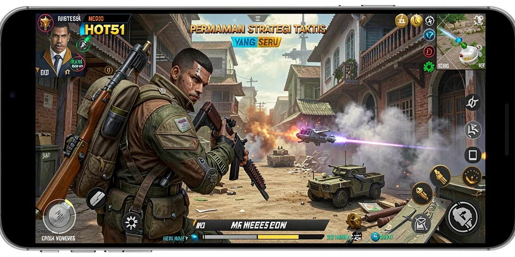 Tampilan gameplay HOT51 yang penuh aksi dan strategi.