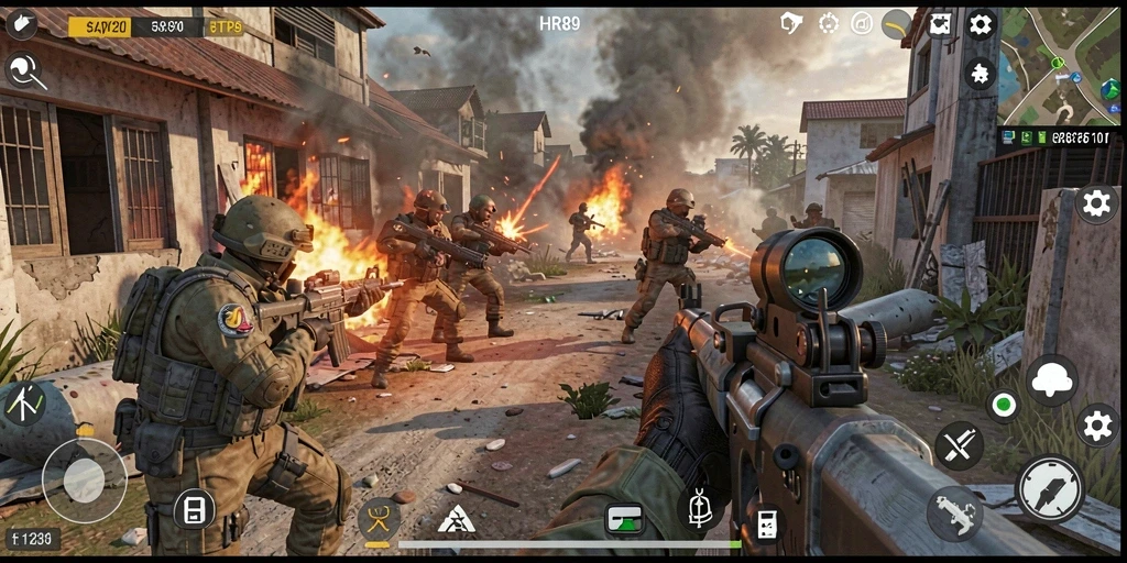 Gameplay HR89 yang mendebarkan dengan aksi pertempuran nyata.