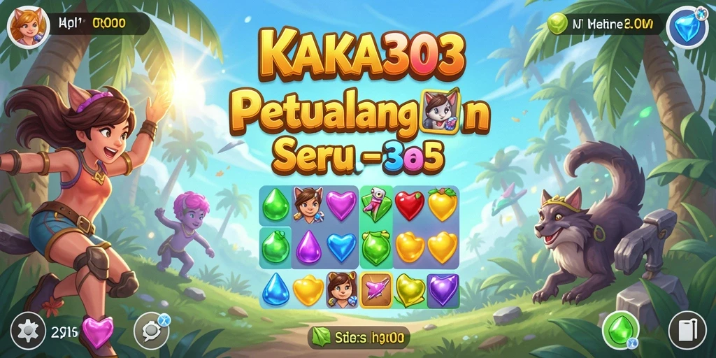 Screenshot KAKA303 dengan aksi seru permainan Match-3.