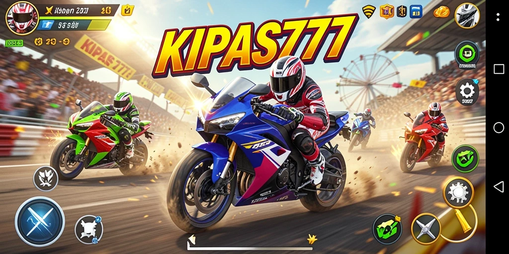 Tampilan menakjubkan dari gameplay balapan motor KIPAS777.