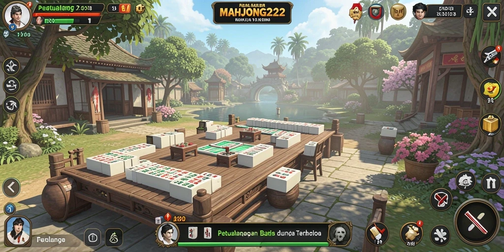 Screenshot gameplay MAHJONG222 menampilkan eksplorasi dunia terbuka yang menakjubkan.
