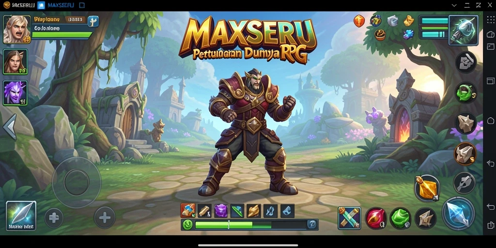 Tangkapan layar menunjukkan aksi seru dalam gameplay RPG MAXSERU.