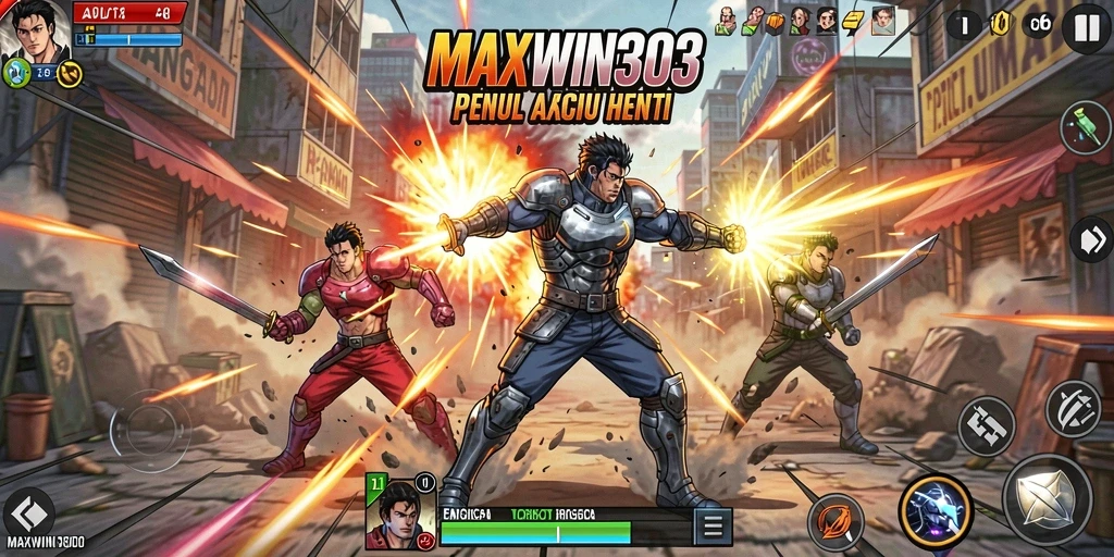 Screenshot gameplay MAXWIN303 yang intens dalam pertarungan.