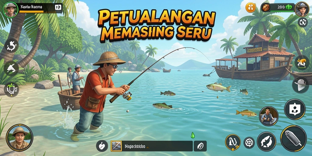 Screenshot gameplay N06 yang penuh aksi memancing yang menakjubkan.