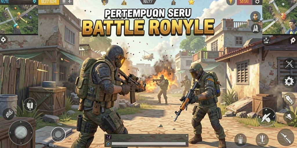 Screenshot gameplay NV77 menampilkan aksi seru dalam Battle Royale.