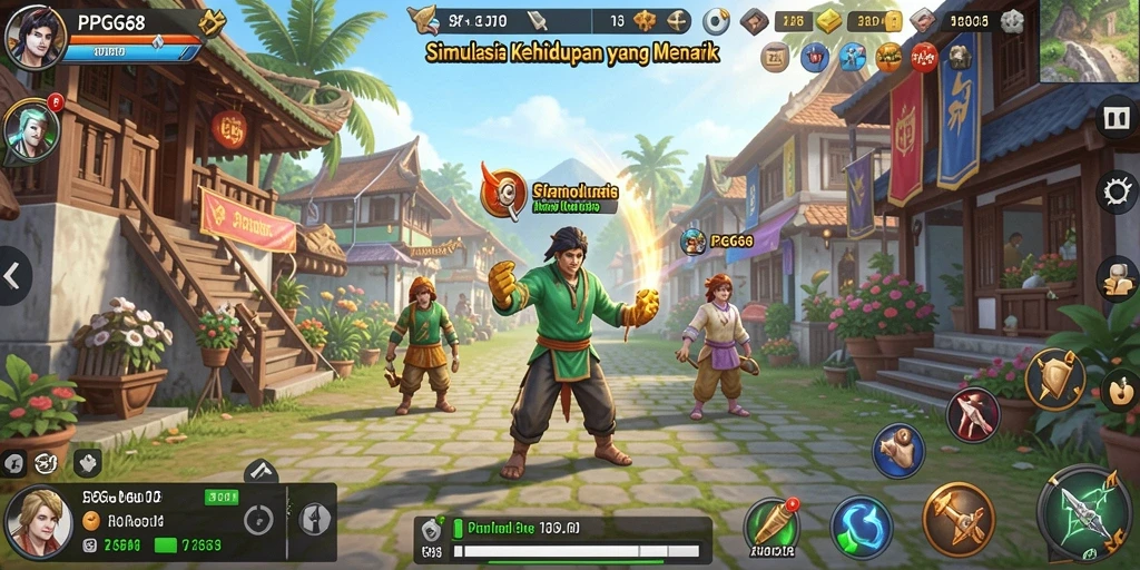 Gameplay PGG68 menunjukkan aktivitas seru dalam dunia simulasi.