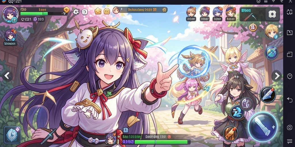 Tampilan gameplay menarik dari QQ1221 dengan karakter anime favorit.