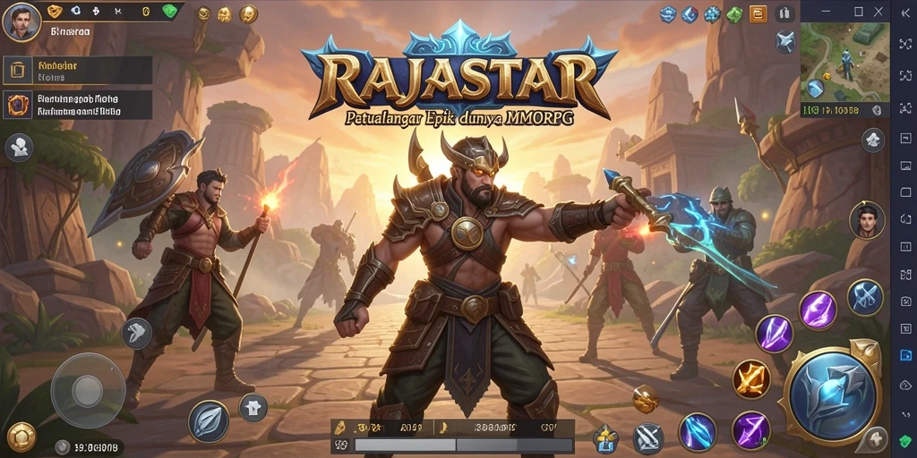 Tampilan gameplay RAJASTAR yang dinamis dan interaktif dalam dunia MMORPG.