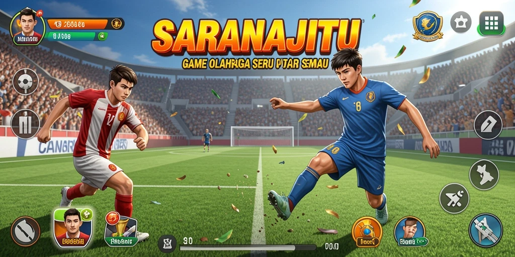 Tampilan gameplay SARANAJITU yang seru dan kompetitif.