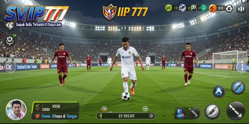 Tampilan gameplay SVIP777 yang mendebarkan dan penuh aksi sepak bola.
