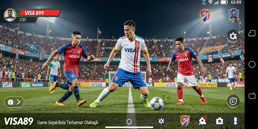 Gameplay seru di lapangan dengan aksi pemain yang menegangkan.